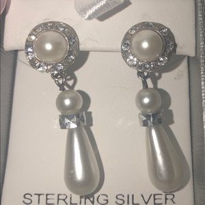 White wedding earrings